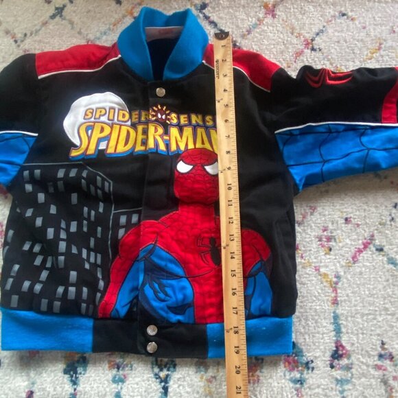 Vintage Marvel Spider Man Jacket Big Boy Medium Embroidered Racing Spider Sense - Picture 5 of 11
